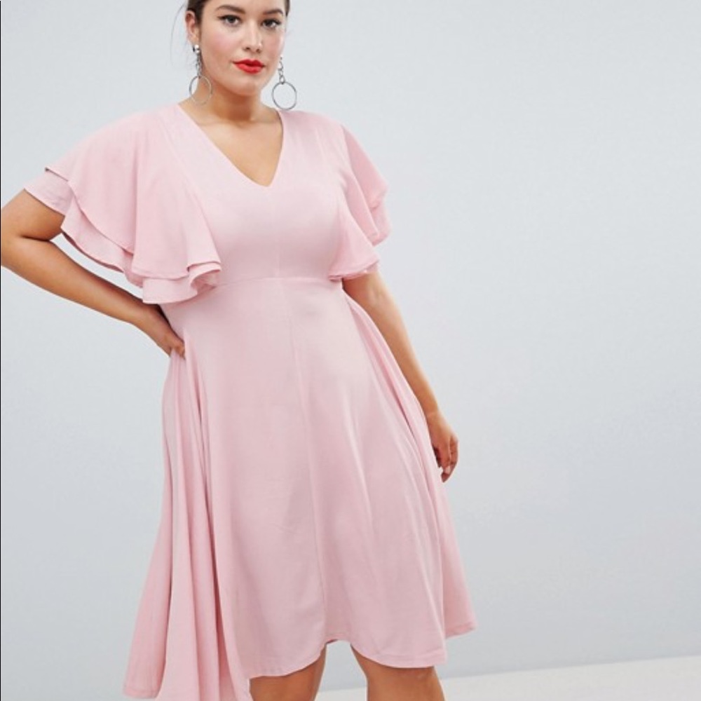 Boohoo Angel Sleeve Midi Dress
